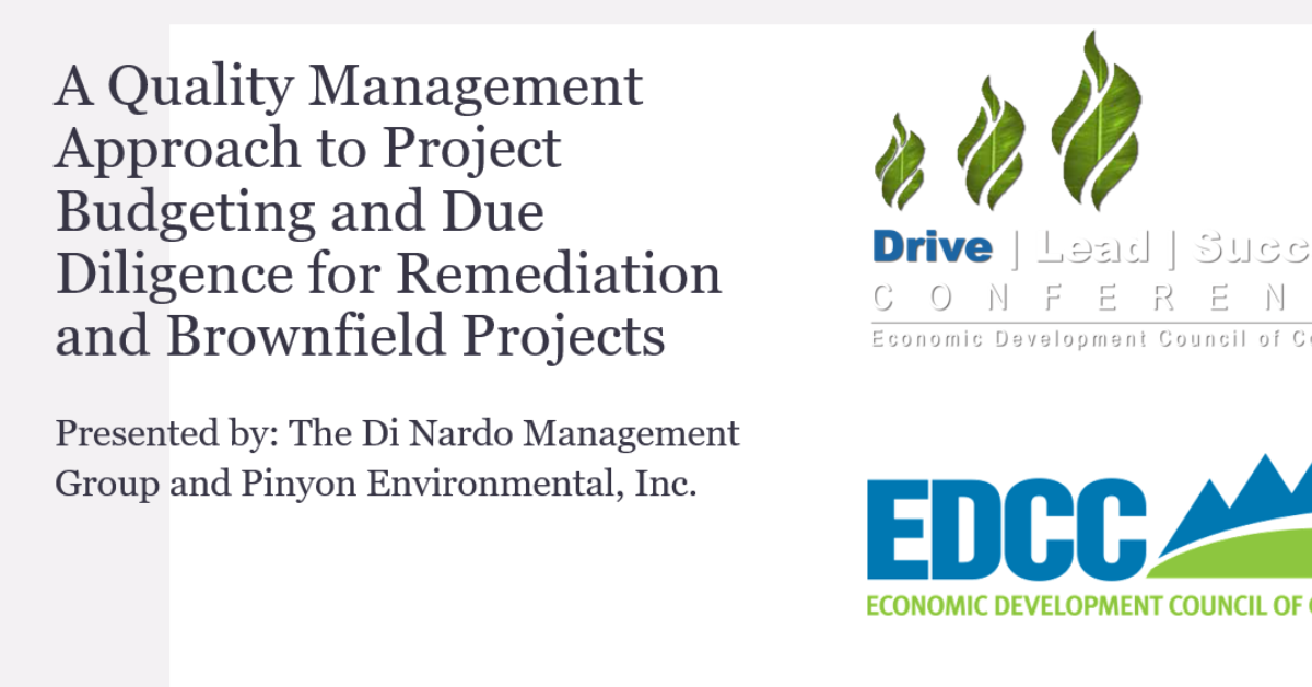 A Quality Management Approach to Project Budgeting and Due Diligence for Remediation and Brownfield Projects