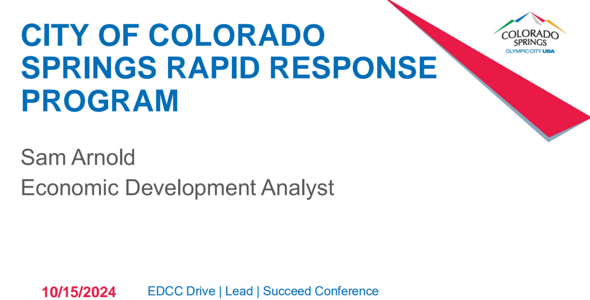 Community Responsive Incentive Programs – Colorado Springs